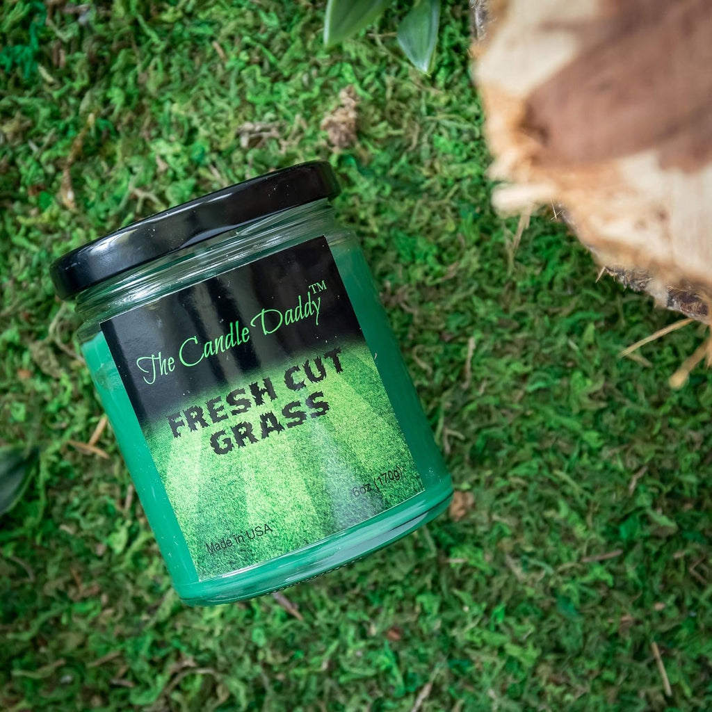 Fresh Cut Grass Candle- 6 Oz Jar Candle- up to 40 Hour Burn Time