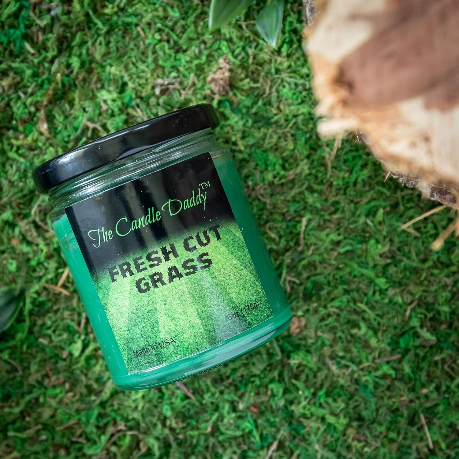 Fresh Cut Grass Candle- 6 Oz Jar Candle- up to 40 Hour Burn Time