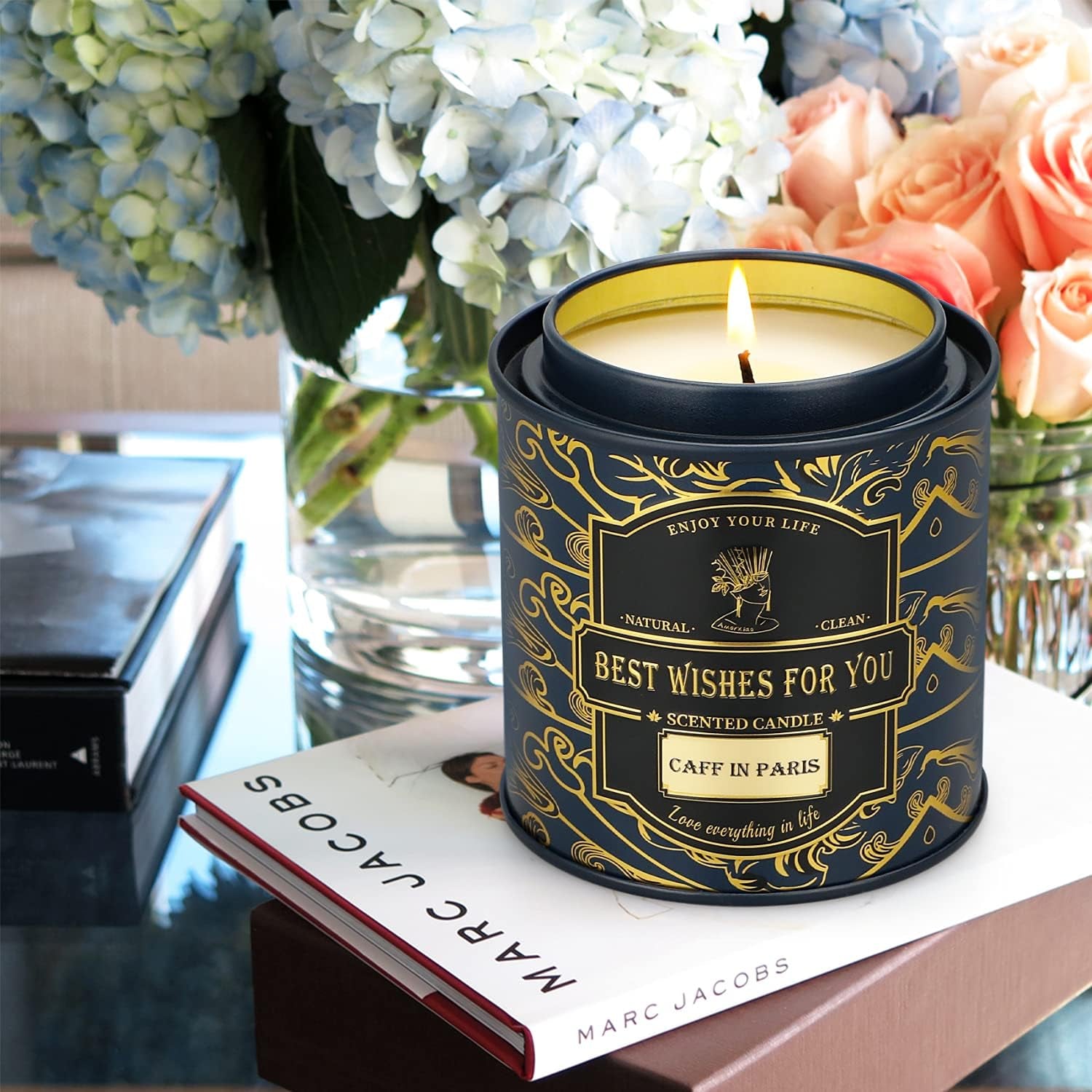Coffee Candles for Home Scented, Christmas Candles Gifts for Women, 10 Oz Long Lasting Aesthetics Scented Candles Aromatherapy Candle Soy Candles, Relaxing Candle Gifts