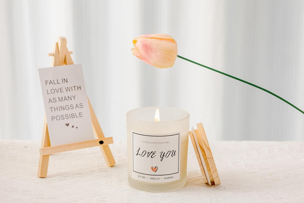 I Love You Gifts for Her, Romantic Gifts for Anniversary Wedding, Showing Your Love and Appreciation for Friend Wife Husband Women Men Mom BFF, Vanilla Scented Candle