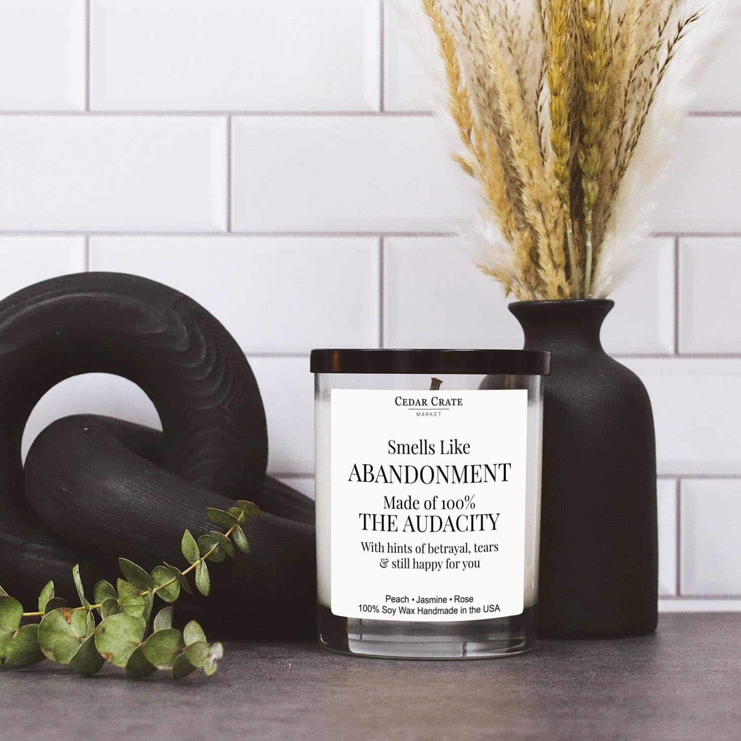 Smells like Abandonment Candle - Moving Away Gifts for Friends, Going Away Gift for Coworker Leaving, Goodbye, Farewell Presents for Coworkers, Boss, Work Bestie, Funny Retirement Candle - Made in USA