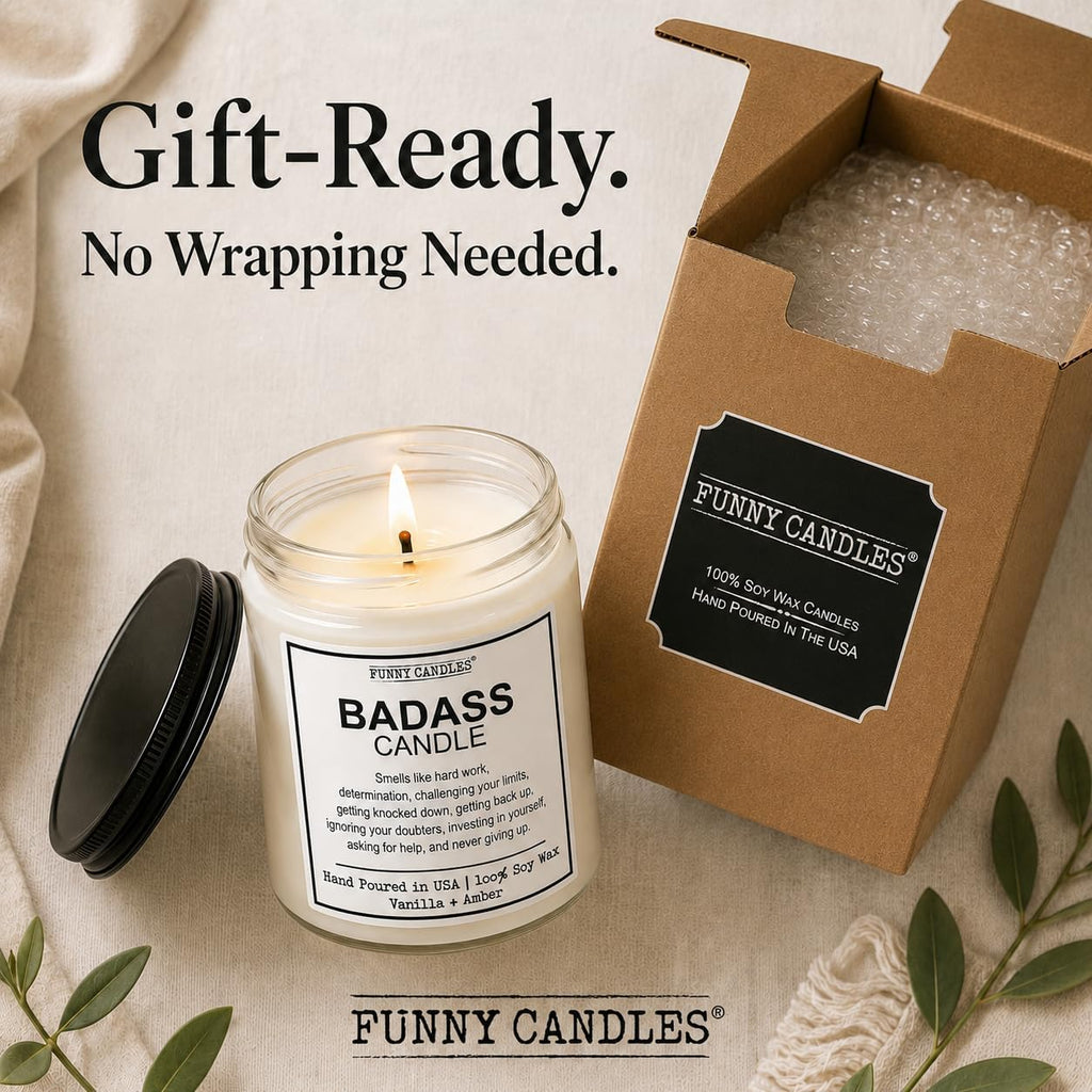 Congratulations Gifts for Women - Funny Congrats, New Job, Promotion & Graduation Gift for Her, Coworker, Boss, Best Friend - Vanilla Soy Candle, 45 Hr Burn, USA Made