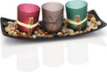 Candle Holders Gift for Mom, Women, Candlescape Centerpiece Set, Candle Holders Tray, Living Room Decor Gift for Mothers Day from Daughters, Birthday, Christmas, Valentines Day W Gift Box