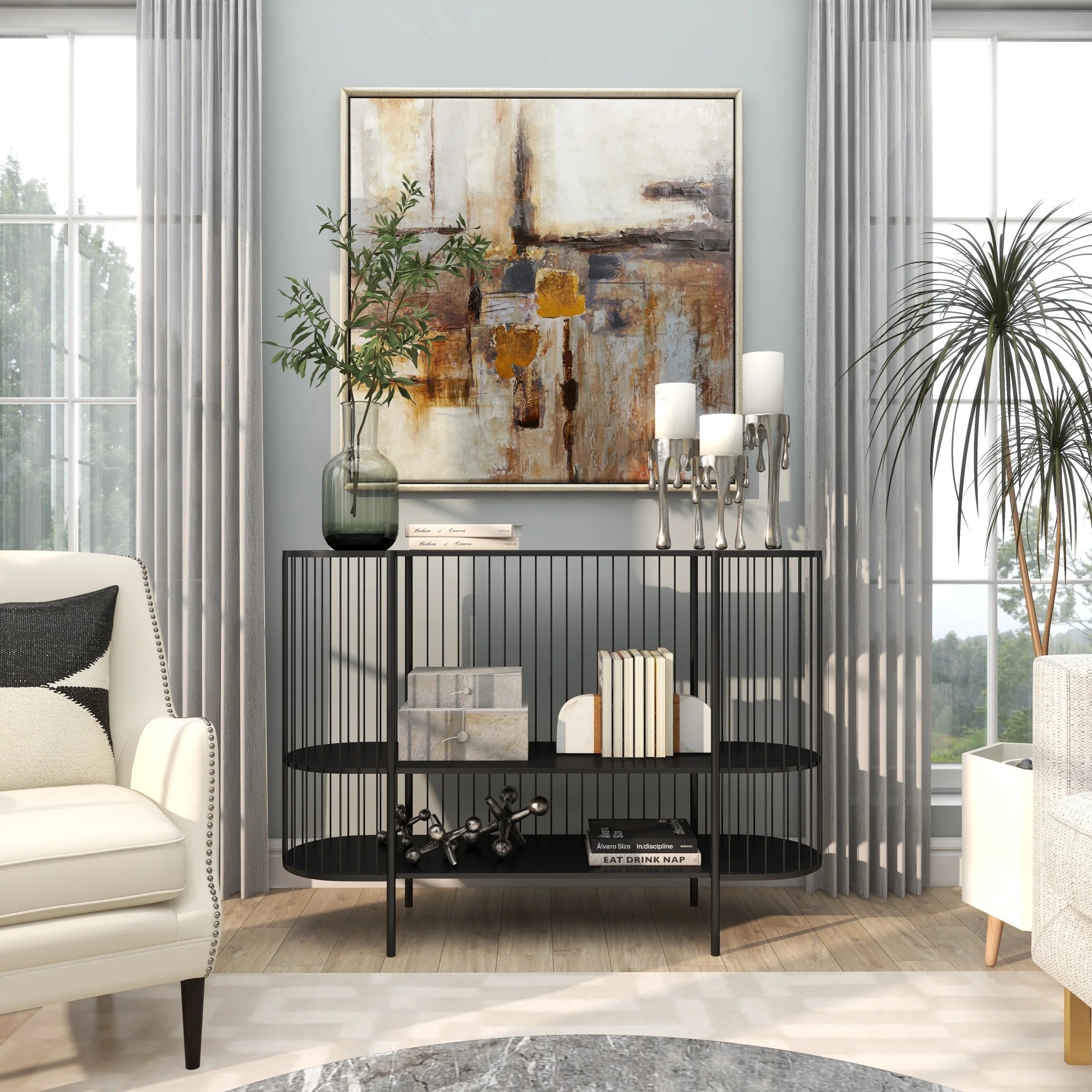 3 Candle Silver Aluminum Metal Abstract Drip Candle Holder with Melting Designed Legs, Set of 3