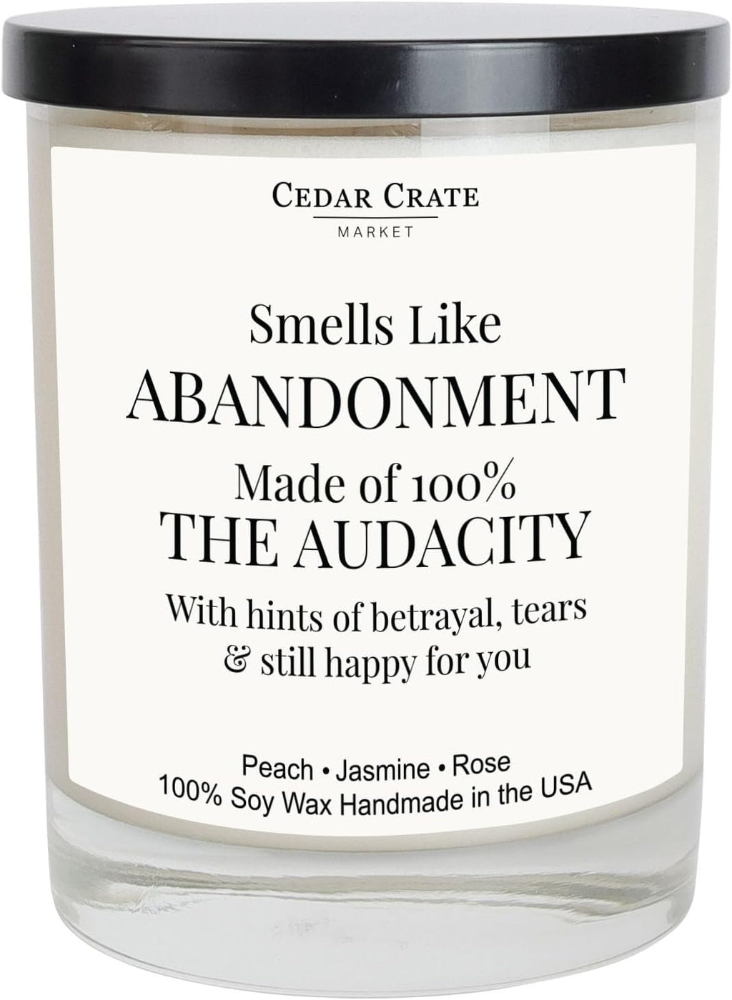 Smells like Abandonment Candle - Moving Away Gifts for Friends, Going Away Gift for Coworker Leaving, Goodbye, Farewell Presents for Coworkers, Boss, Work Bestie, Funny Retirement Candle - Made in USA