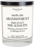 Smells like Abandonment Candle - Moving Away Gifts for Friends, Going Away Gift for Coworker Leaving, Goodbye, Farewell Presents for Coworkers, Boss, Work Bestie, Funny Retirement Candle - Made in USA
