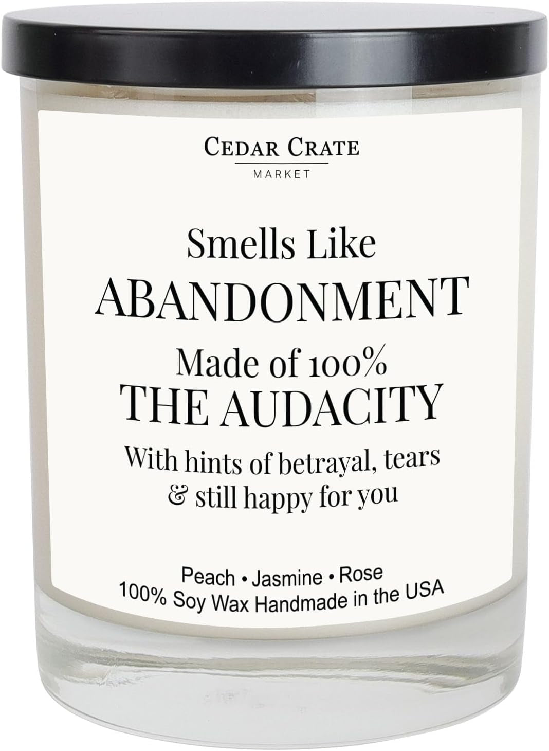 Smells like Abandonment Candle - Moving Away Gifts for Friends, Going Away Gift for Coworker Leaving, Goodbye, Farewell Presents for Coworkers, Boss, Work Bestie, Funny Retirement Candle - Made in USA