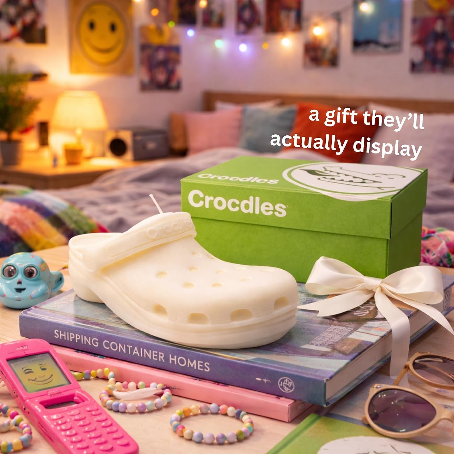 Croc Candle with Giftbox -  - Croc Accessories - Unique Gifts for Young Women - Birthday Gifts for Women - Cool Candles - Gift for Teenage Girls - Easter Gift for Her