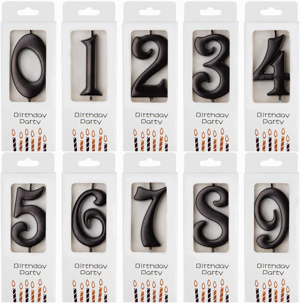 10-Count 0-9 Black Number Birthday Candles, Number One Birthday, Black Number Candles, Party Celebration, Baby Showers