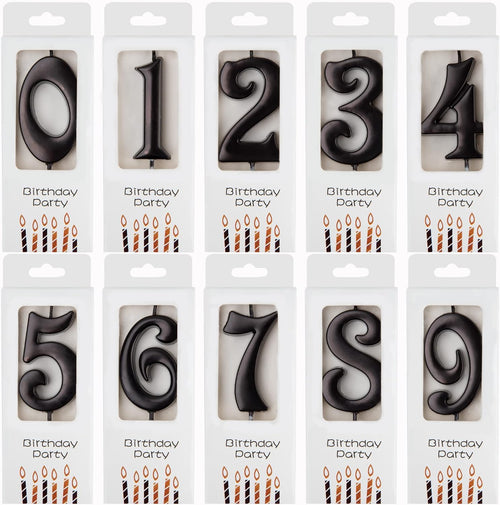 10-Count 0-9 Black Number Birthday Candles, Number One Birthday, Black Number Candles, Party Celebration, Baby Showers