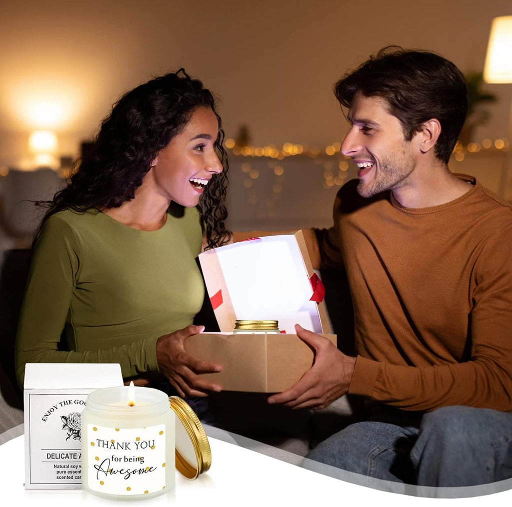 10 Pcs Thank You Candles Bulk Employee Teacher Appreciation Gift Thank You for Being Awesome Inspirational Candles for Women Secretary Volunteer CNA Nurses Coworker(Fresh)