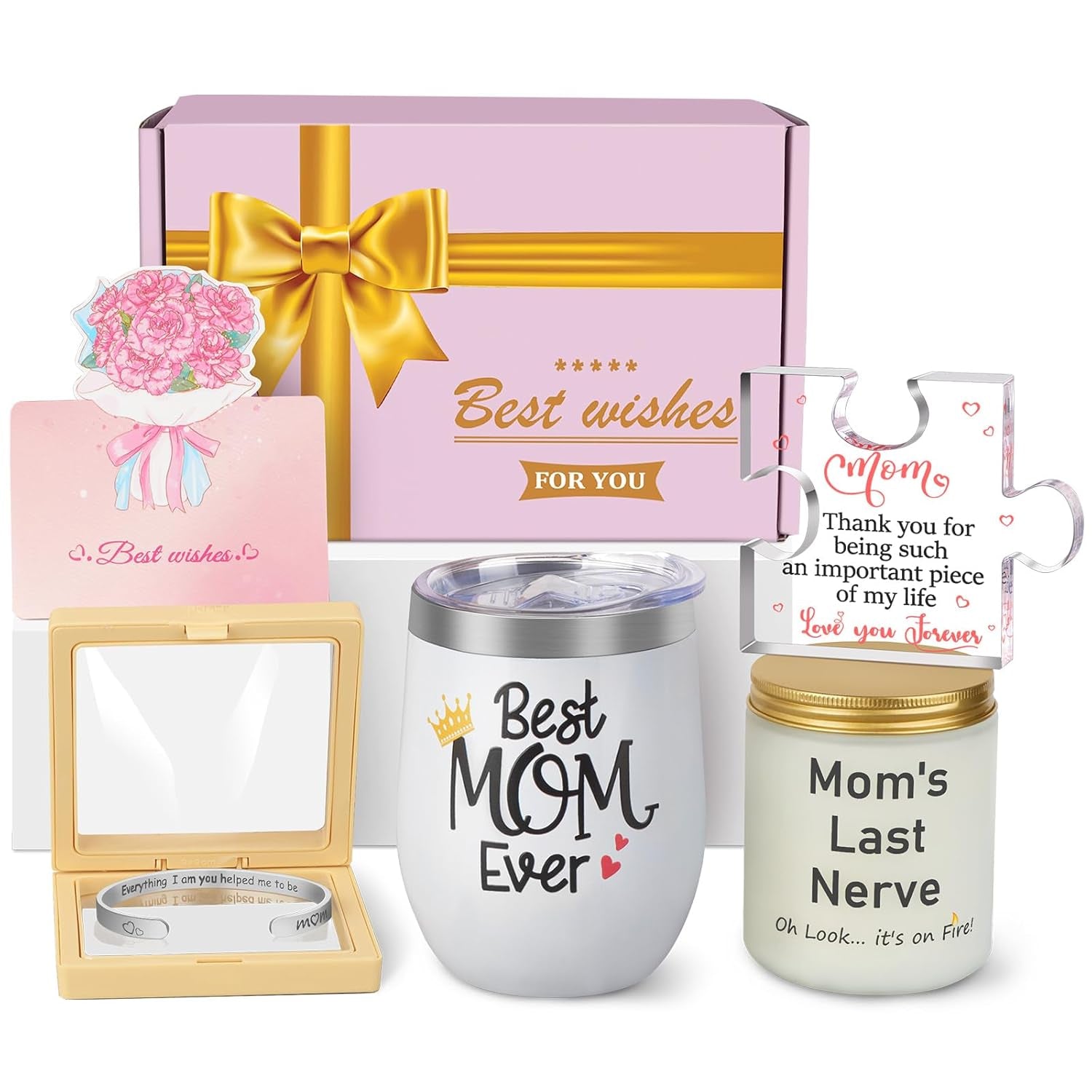 Happy Birthday Christmas Gifts for Mom from Daughter Son Kids, Unique Presents for Mother, Best Mom Ever Gifts for Birthday