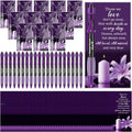 60 Set Memorial Funeral Favor for Guest Thank You Set - 60 Funeral Ballpoints and Prayer Cards, 100 Bags & Twist Ties, Sympathy Gift for a Memorial Service Purple Ribbon Awareness(Purple)