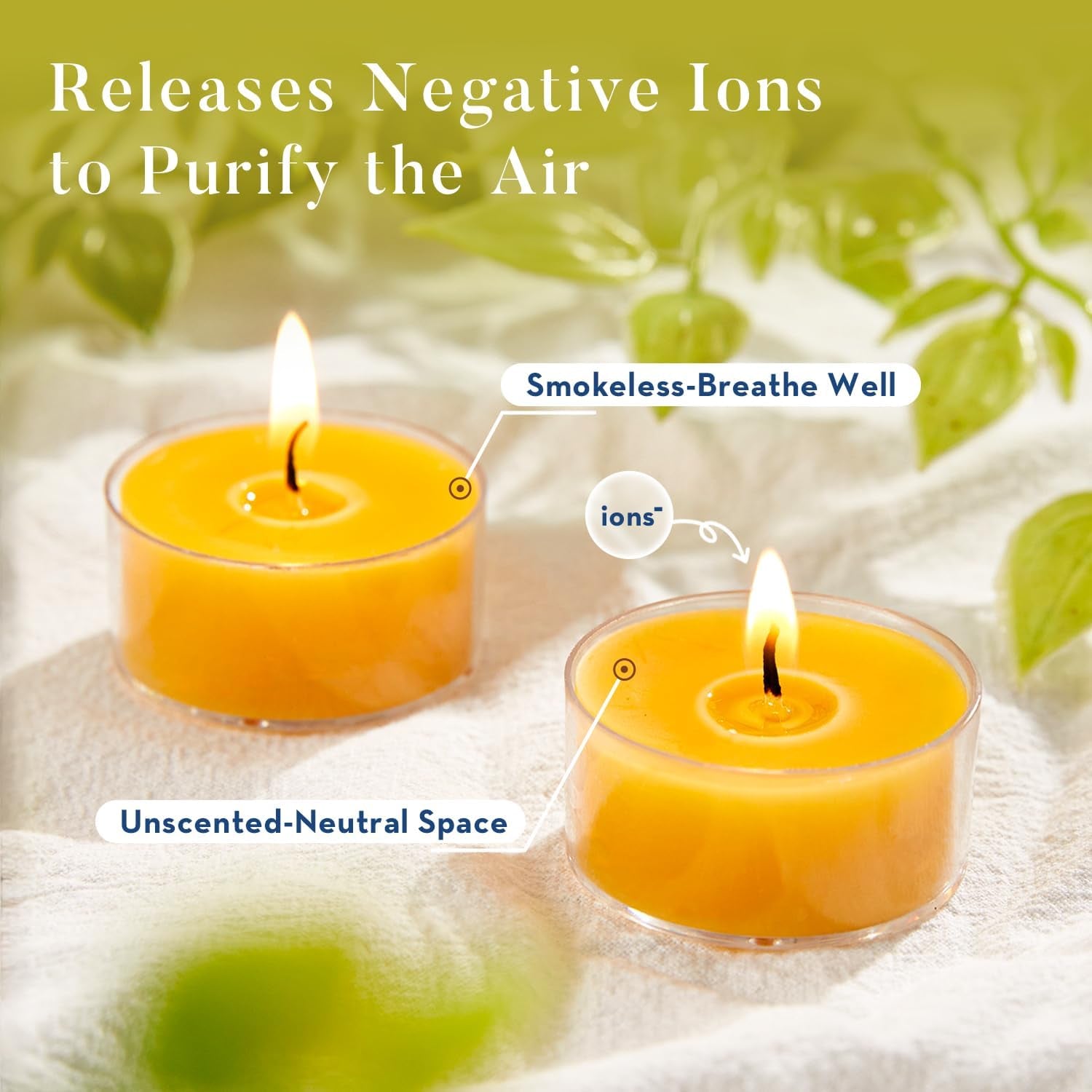 36 Pack Beeswax Tea Lights, 4-Hour Long Burning Tealight Candles, Ideal for Dinners Meditation Home Decor Tea Candles