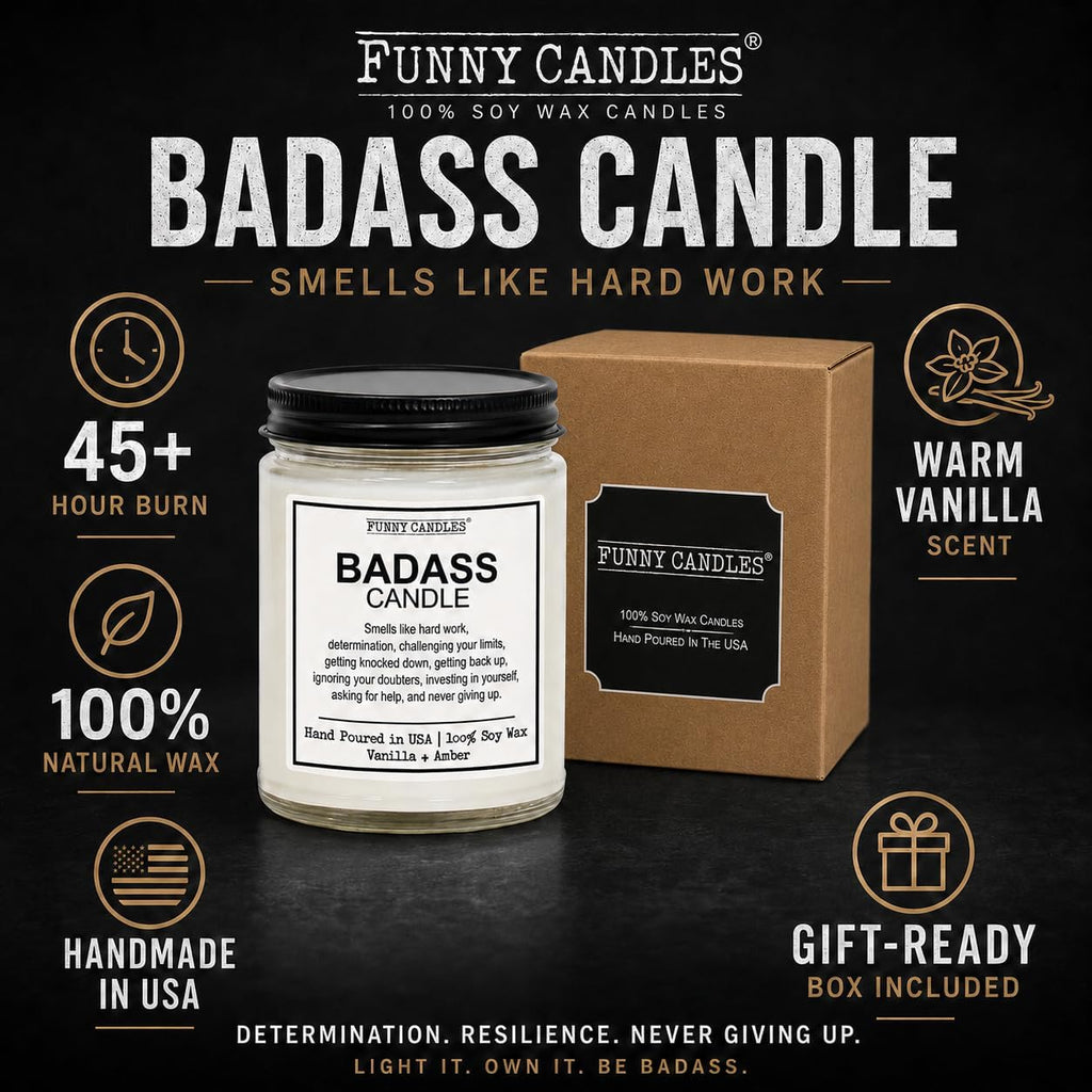 Congratulations Gifts for Women - Funny Congrats, New Job, Promotion & Graduation Gift for Her, Coworker, Boss, Best Friend - Vanilla Soy Candle, 45 Hr Burn, USA Made