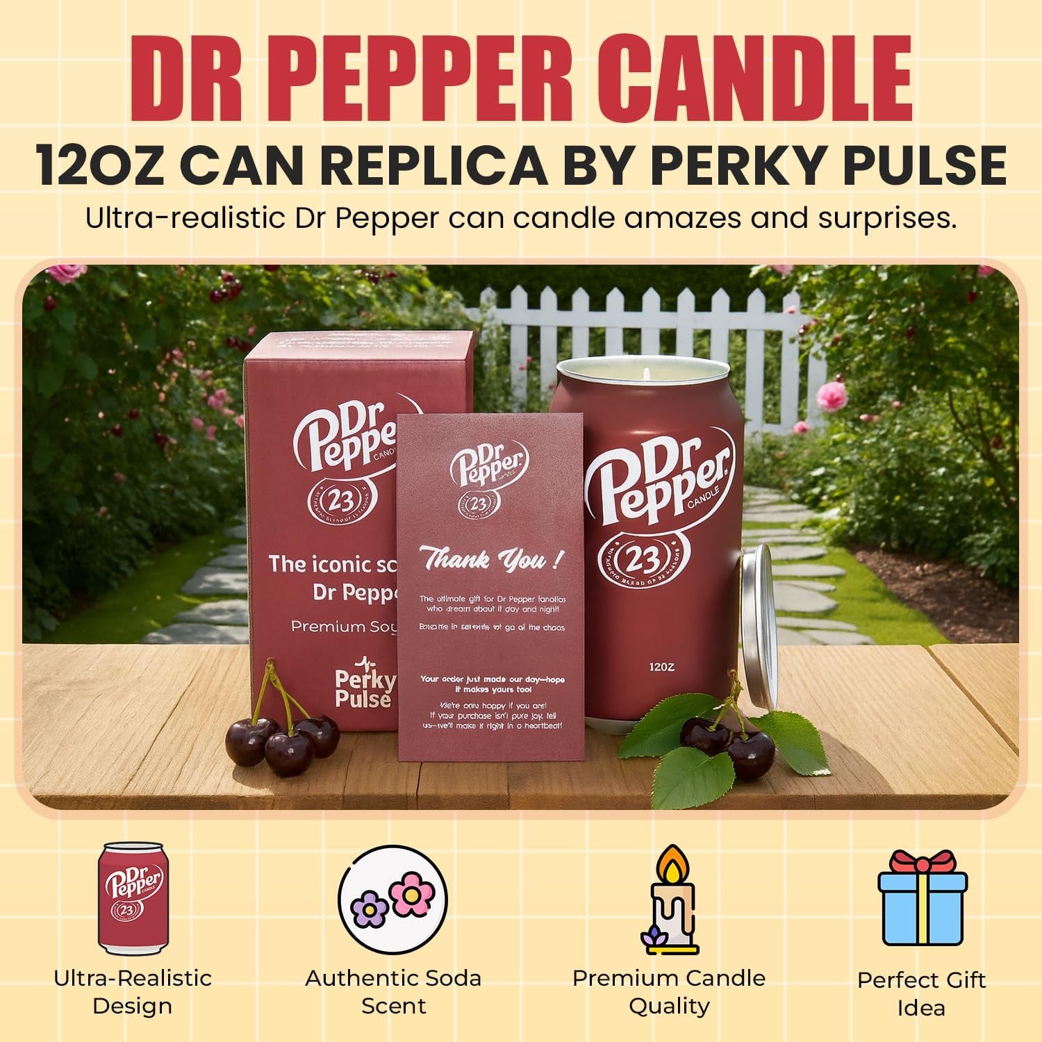 Dr Pepper Candle – the Cute & Funny Soda Candle for Cool Gifts – Dr Pepper Stuff – Cute Candles, Cool Things & Dr Pepper Gifts