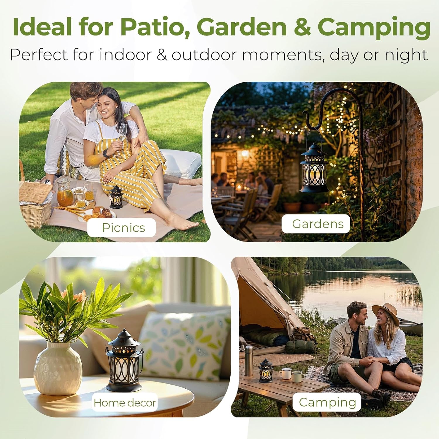 Citronella Candles Outdoor, 2 Pack Citronella Candle Lanterns with Lid, Soy Wax Outdoor Candles for Patio, Garden, Porch, Backyard, Camping & Summer Outdoor Decor