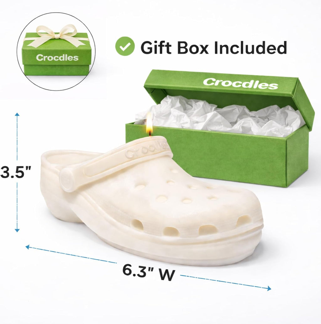 Croc Candle with Giftbox -  - Croc Accessories - Unique Gifts for Young Women - Birthday Gifts for Women - Cool Candles - Gift for Teenage Girls - Easter Gift for Her