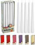Unscented 10 Inch Dinner Candles, 10 Pack - 8 Hour European Quality Smokeless Dripless Taper Candles for Home Décor
