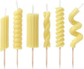 Pasta Party Noodle Candles, Set of 6 Quirky Pasta Noodle Shaped Birthday Candles, Fun and Unique, Gift-Ready Package