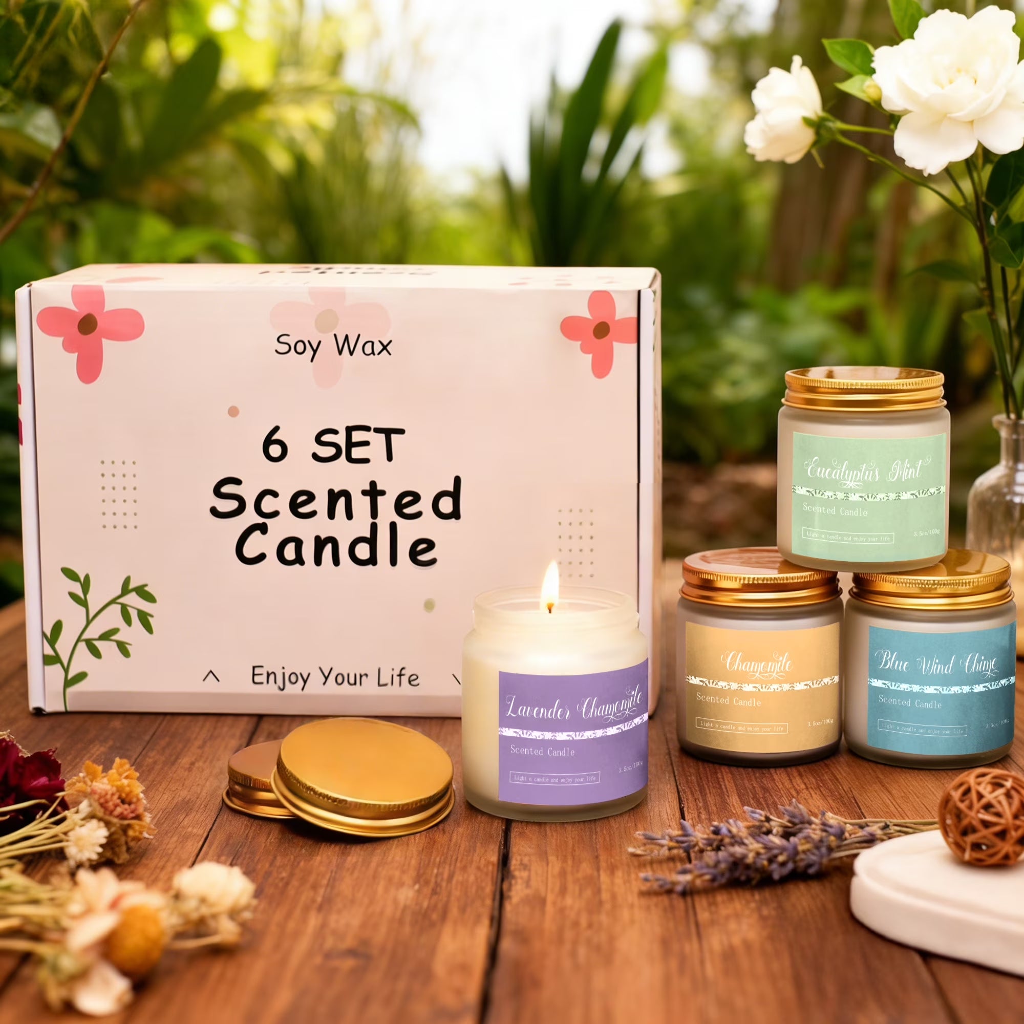 6 Pack Candles for Home Scented Aromatherapy Candle Gifts Set for Women, Lavender Candle, 300 Hour Long Lasting Candles, Stocking Stuffers, Birthday, Valentine, Christmas, Anniversary Present