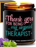 Funny Candle for Best Friend, Thank You for Being My Unpaid Therapist Candle, Unique Best Friend Candles for Women, Funny Friendship Gifts, Gifts for Bestfriends, Birthday, Christmas, Gift-Ready