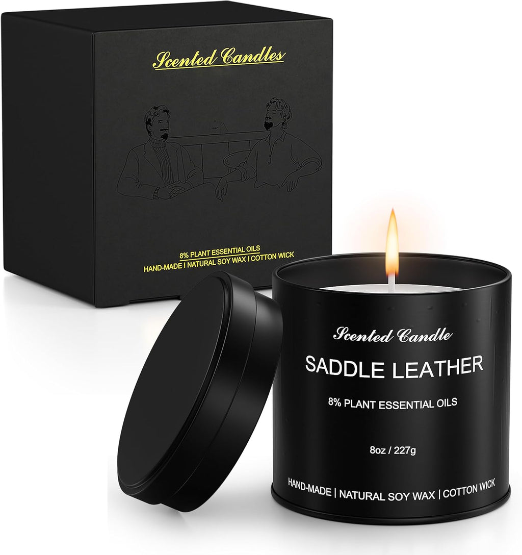 Men’S Scented Candles Set – Soy Wax Aromatherapy Candles for Men, Masculine Scented Candles with Essential Oils, Long Lasting Strong Scent, Luxury Gift Candles for Men,Dad,Him (8Oz)