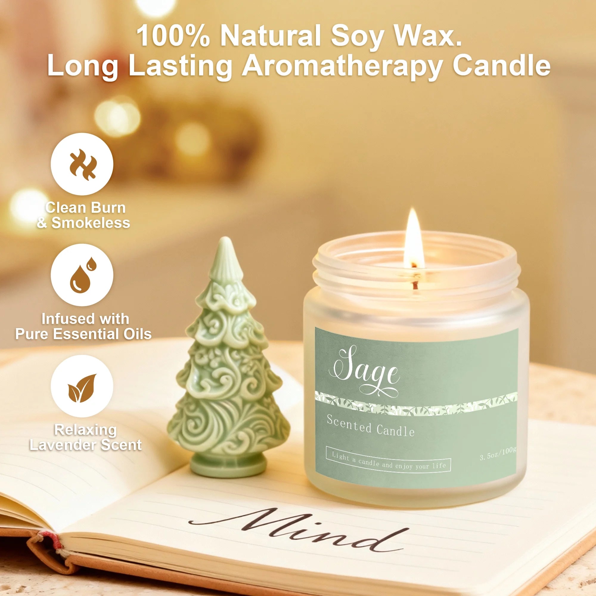 6 Pack Candles for Home Scented Aromatherapy Candle Gifts Set for Women, Lavender Candle, 300 Hour Long Lasting Candles, Stocking Stuffers, Birthday, Valentine, Christmas, Anniversary Present