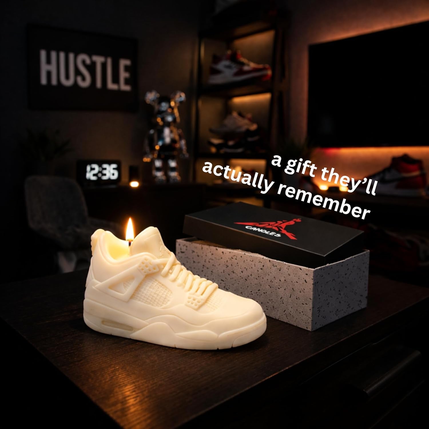 Sneaker Candle with Giftbox -  - Hypebeast Gift for Teenage Boys - Gifts for Men Candles - Sneakerhead Gifts for Teenage Boys - Unique Gift for Him - Sneaker Head Room Decor