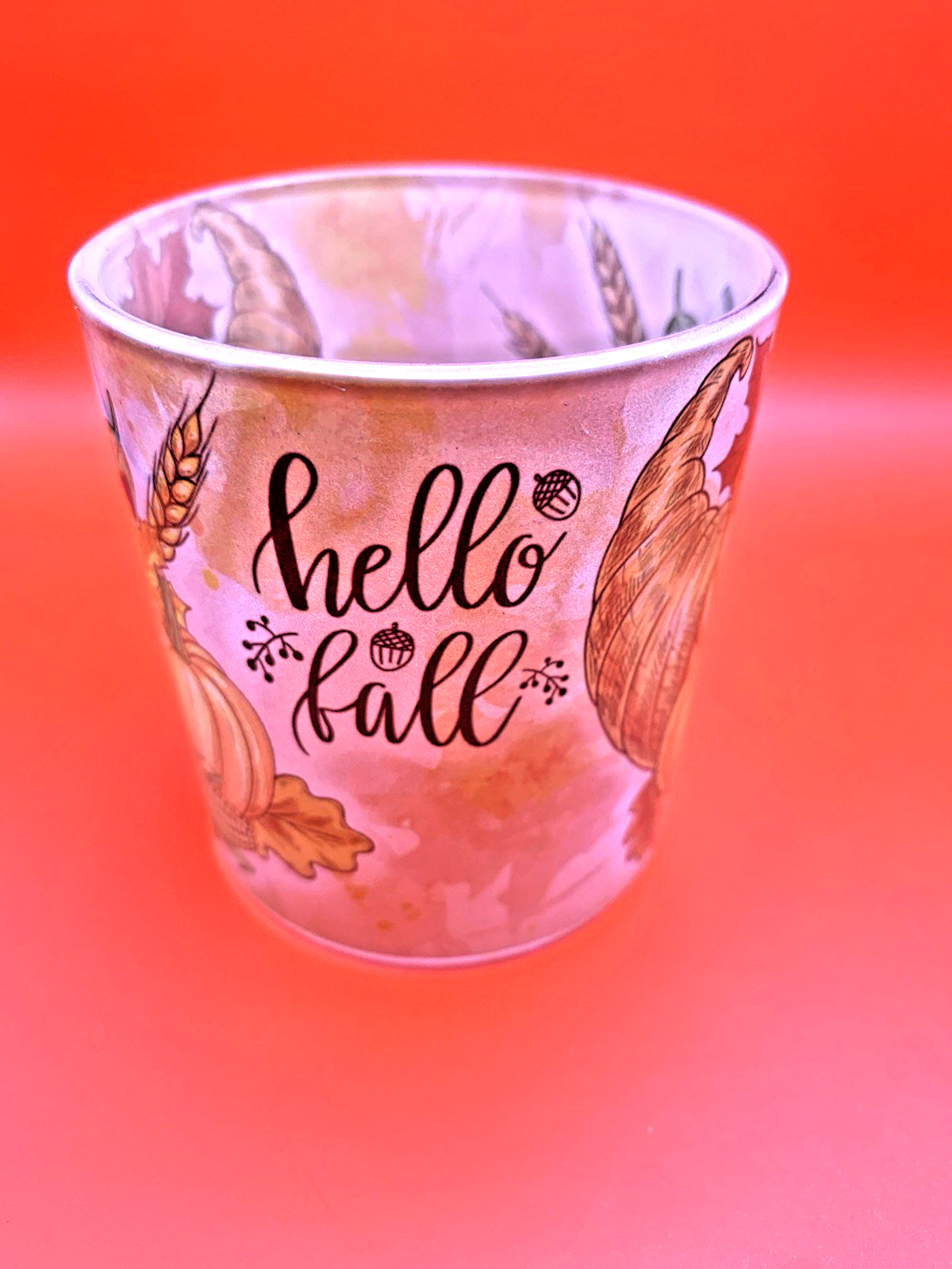 Thanksgiving Candle Holders 4PCS, SHMILMH Glass Votive Candle Holders Tea Lights