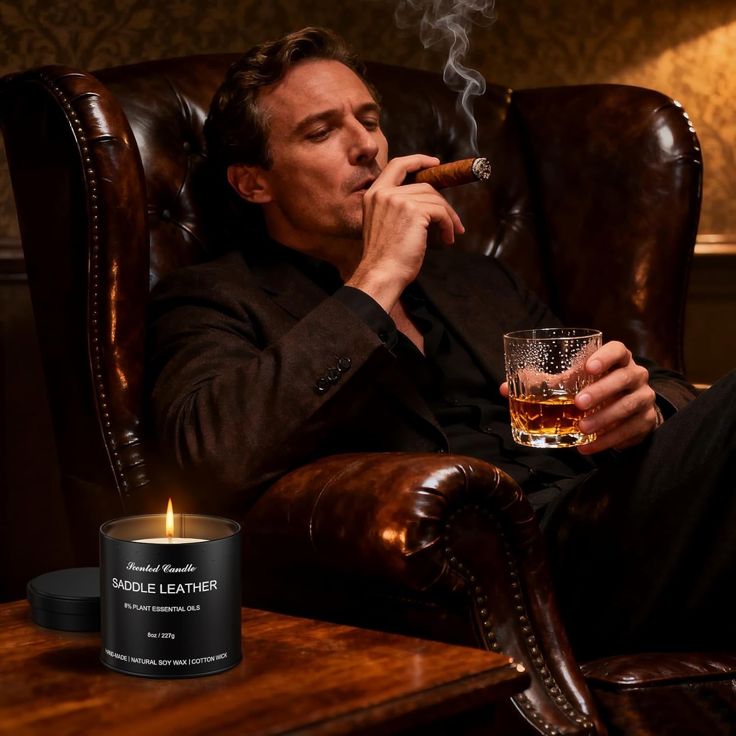 Men’S Scented Candles Set – Soy Wax Aromatherapy Candles for Men, Masculine Scented Candles with Essential Oils, Long Lasting Strong Scent, Luxury Gift Candles for Men,Dad,Him (8Oz)
