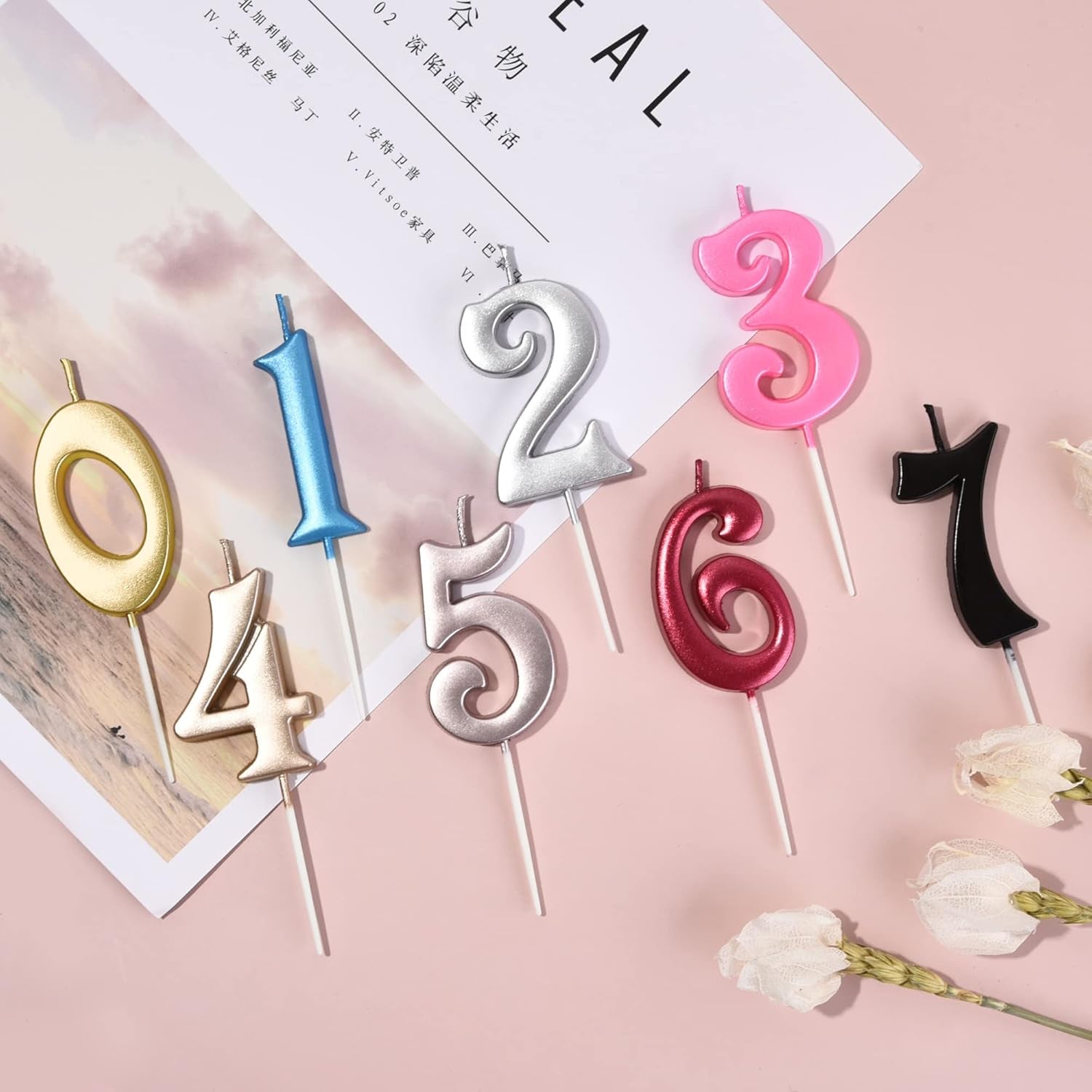 10-Count 0-9 Black Number Birthday Candles, Number One Birthday, Black Number Candles, Party Celebration, Baby Showers