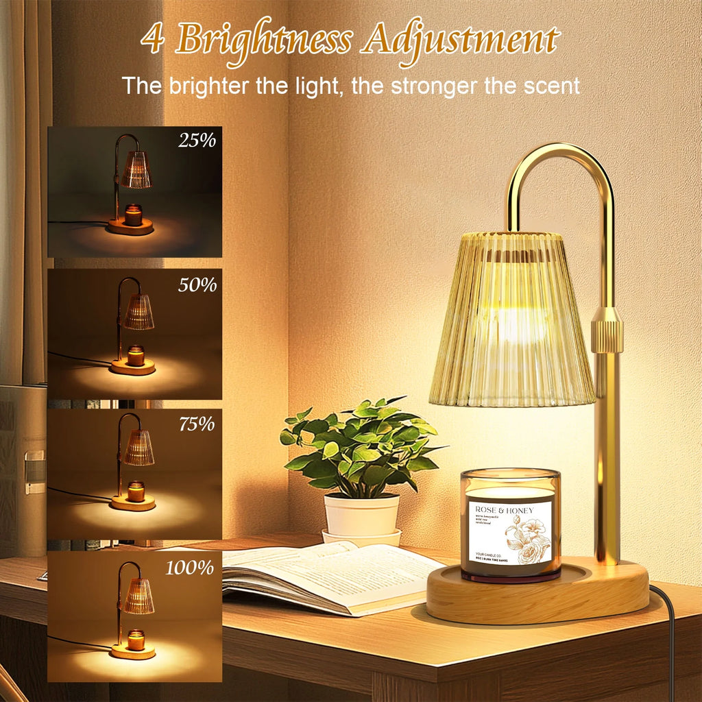 Candle Warmer Lamp with Timer, Dimmable Candle Warmer for Jar Candles, Height Adjustable Wax Melts Warmer, Birthday Gifts for Women Mom, House Warming Gifts