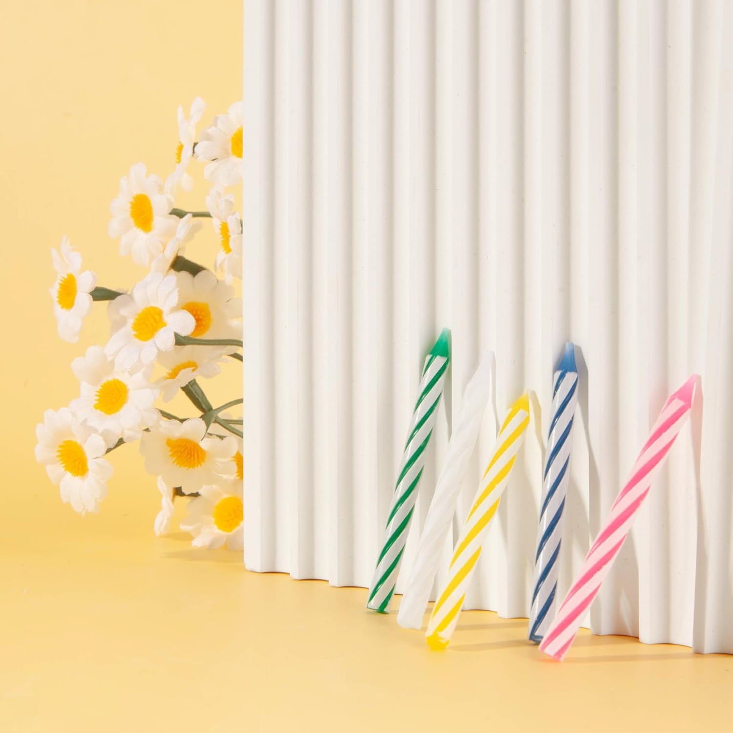 144-Count Multicolored Spiral Birthday Candle, Birthday Candles for Cake, Cupcake Candles, Party Celebration