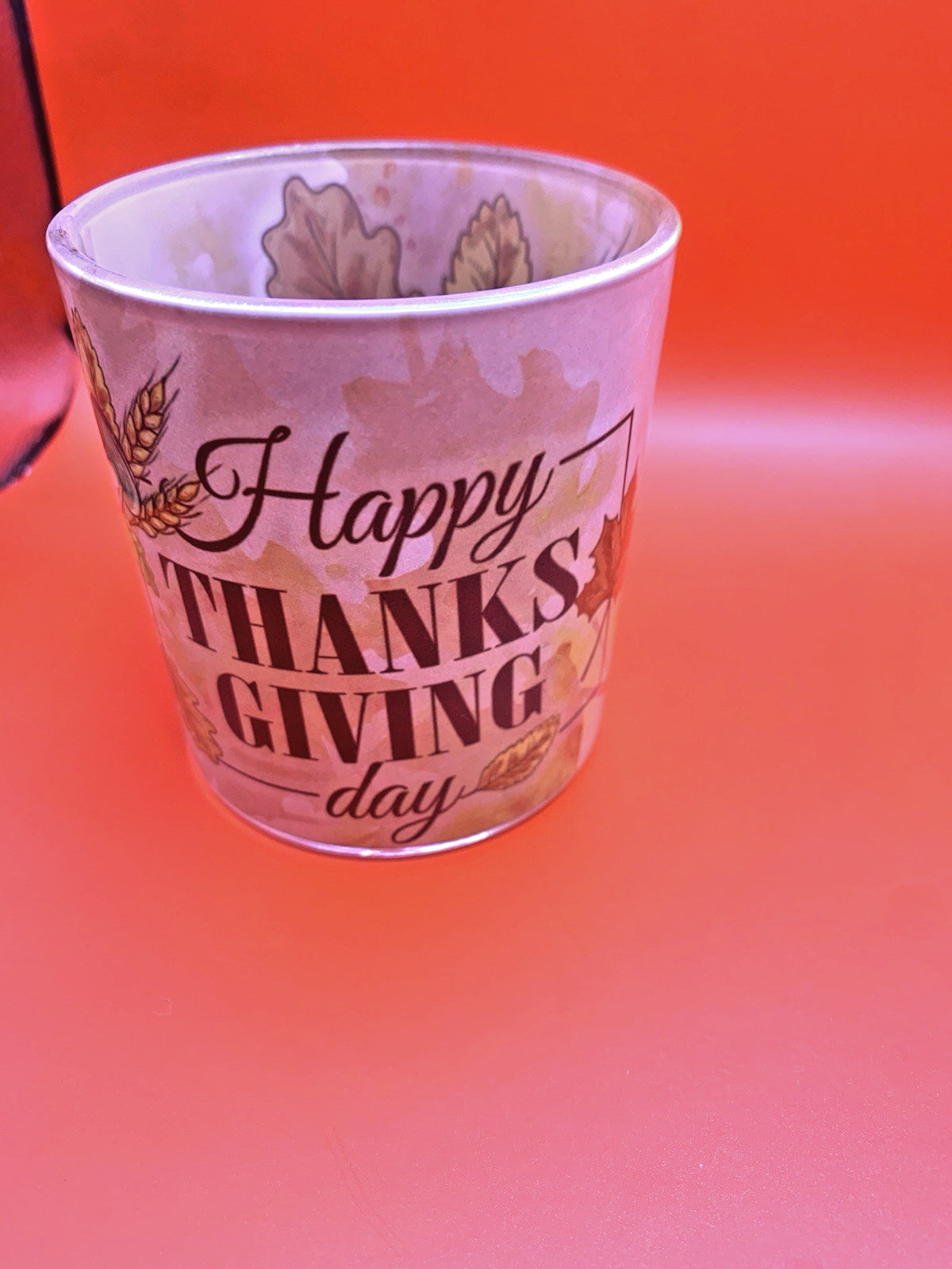 Thanksgiving Candle Holders 4PCS, SHMILMH Glass Votive Candle Holders Tea Lights