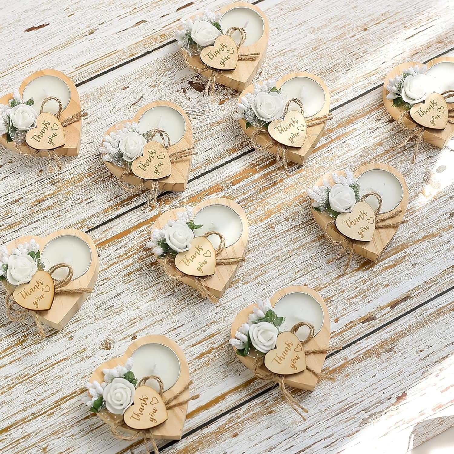 100 Piece Wooden Tealight Candle Set for Wedding Favors for Guests, Birthday Party Favors, Baby Shower Favors, Return Favors,Gifts for the Guests, Engagement Parties.(100 Pieces)
