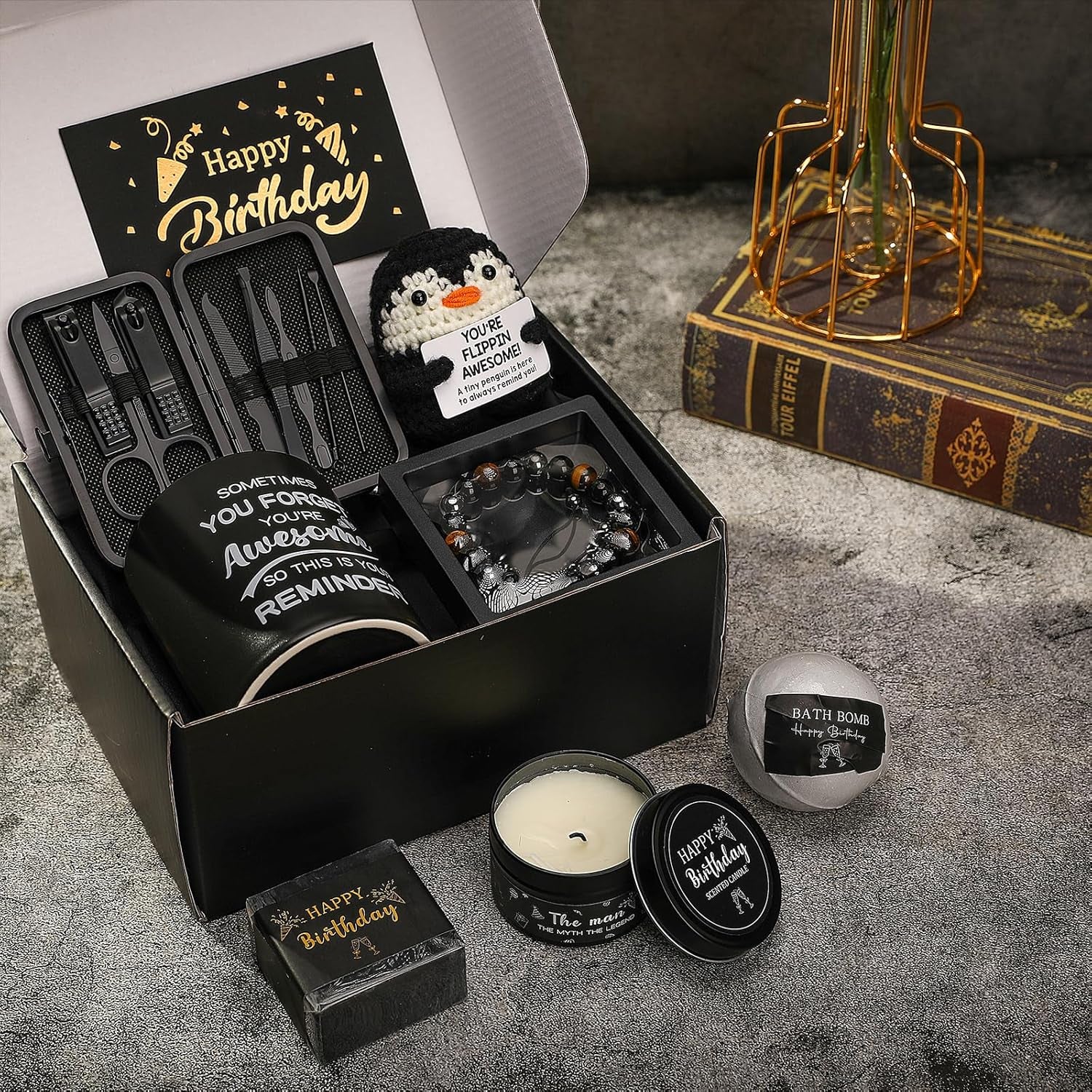 Birthday Gifts Set for Men, Premium Personal Care Gift Box for Him Boyfriend Husband Dad Grandpa Friend Brother Family, Birthday Presents for Son, Coworker Male Gifts Ideas