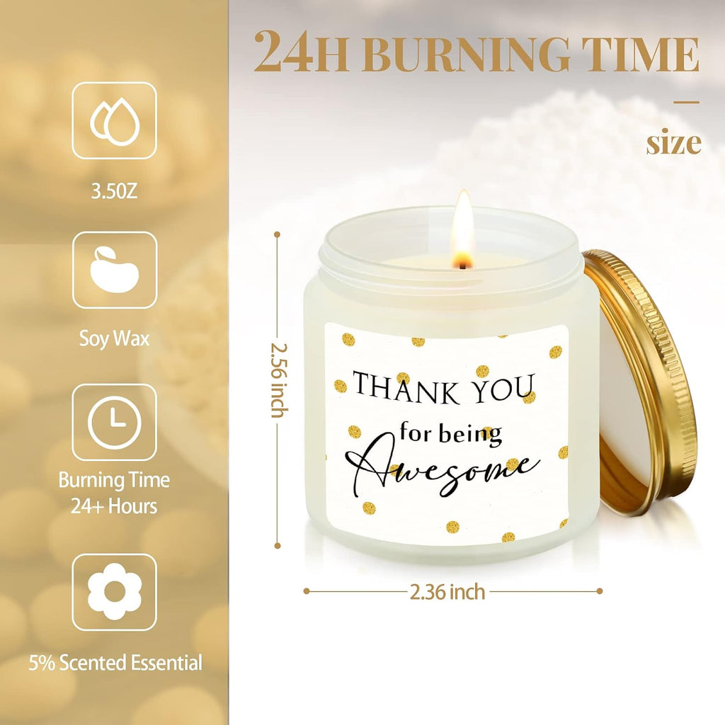 10 Pcs Thank You Candles Bulk Employee Teacher Appreciation Gift Thank You for Being Awesome Inspirational Candles for Women Secretary Volunteer CNA Nurses Coworker(Fresh)