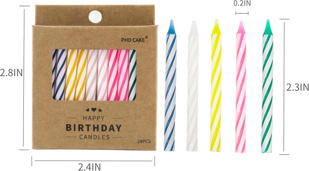 144-Count Multicolored Spiral Birthday Candle, Birthday Candles for Cake, Cupcake Candles, Party Celebration