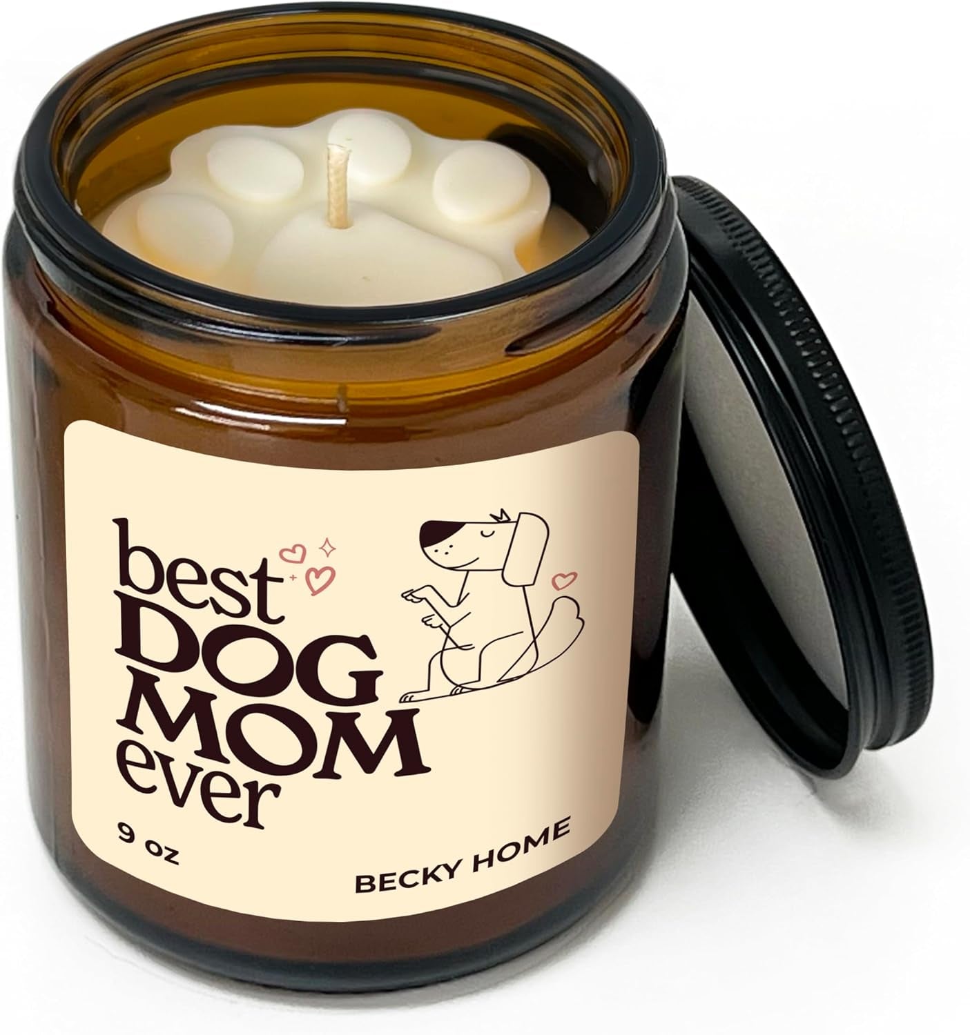 9Oz Warm Vanilla Scented Candle, Dog Mom Gifts for Women, Best Friend Candles, Funny Dog Gifts for Women, Pet Lovers, Best Friends,