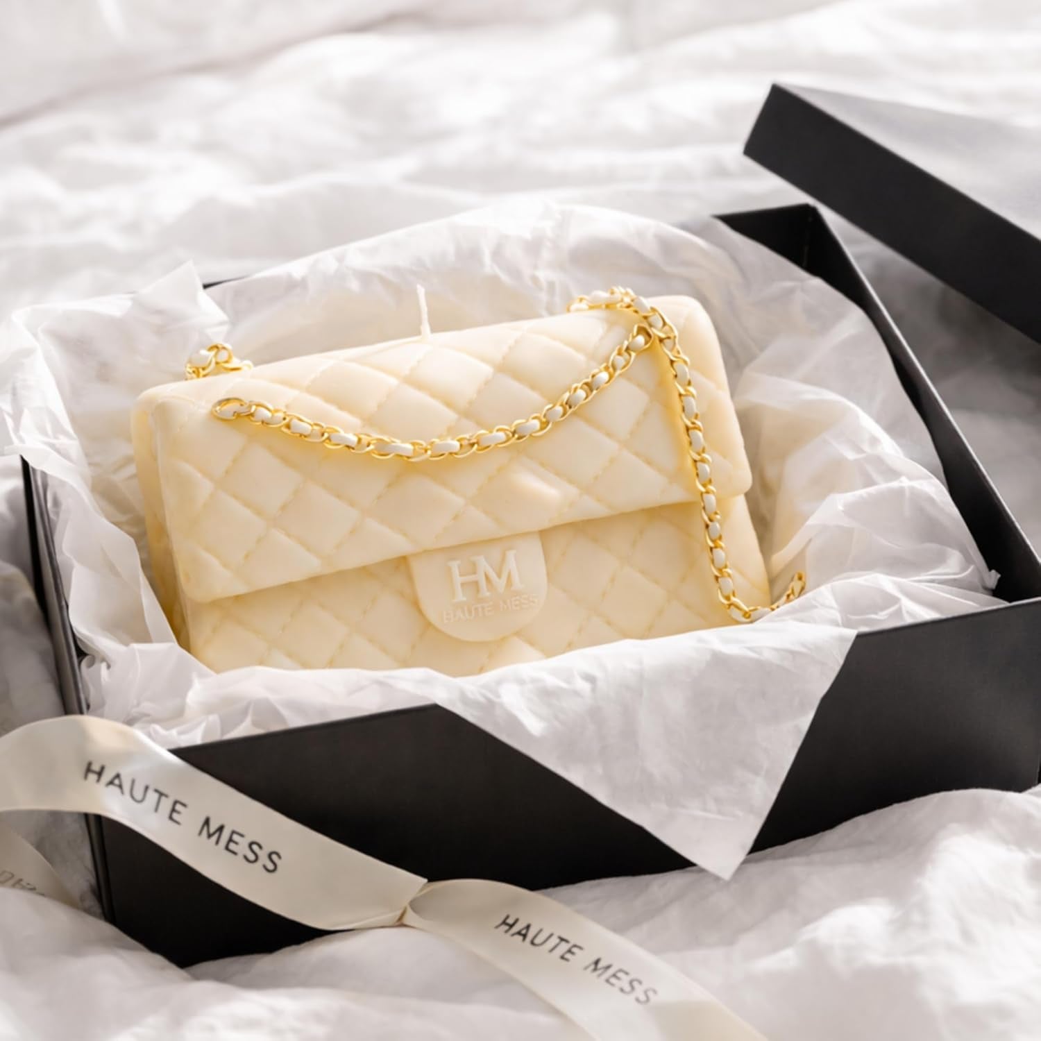 Handbag Candle in Giftbox - Haute Mess - Designer Gifts for Women - High End Luxury Candles for Women - Gift for Girlfriend - Luxury Gifts for Mom - Classy Bridal Shower Gift - Purse Candle