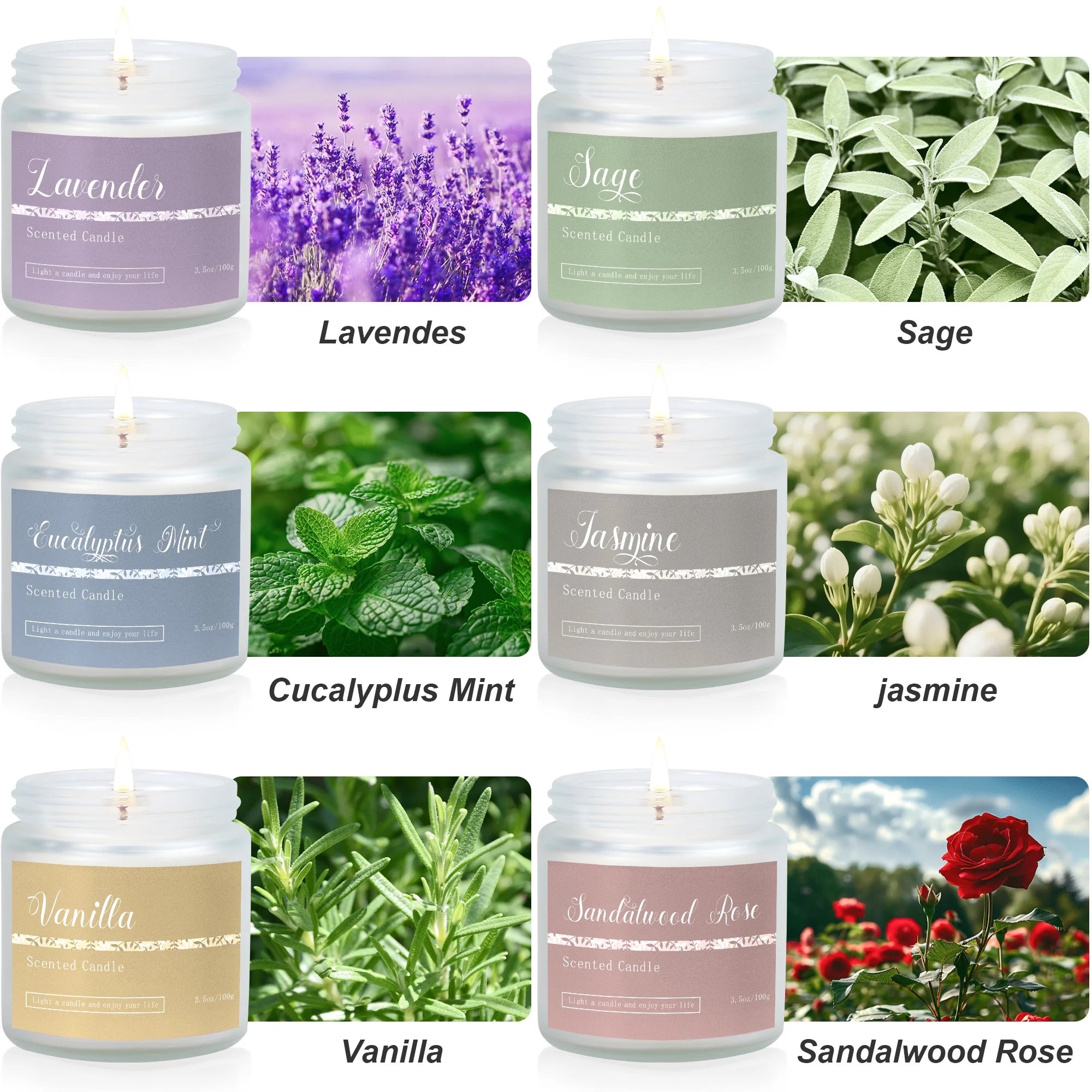 6 Pack Candles for Home Scented Aromatherapy Candle Gifts Set for Women, Lavender Candle, 300 Hour Long Lasting Candles, Stocking Stuffers, Birthday, Valentine, Christmas, Anniversary Present