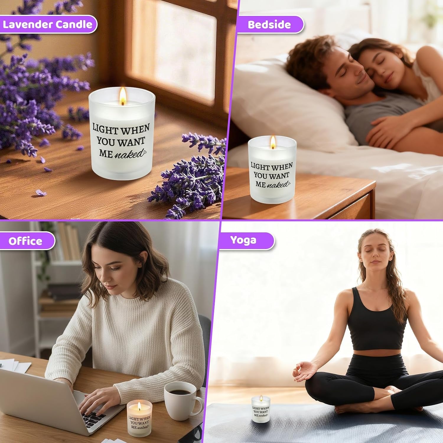 Mens Valentines Day Gifts for Him Boyfriend from Girlfriend,Funny Anniversary Couple Gifts for Men Husband from Wife,Romantic Birthday Galentines Lavender Candle Gift Decor for Home Office Spa Relax