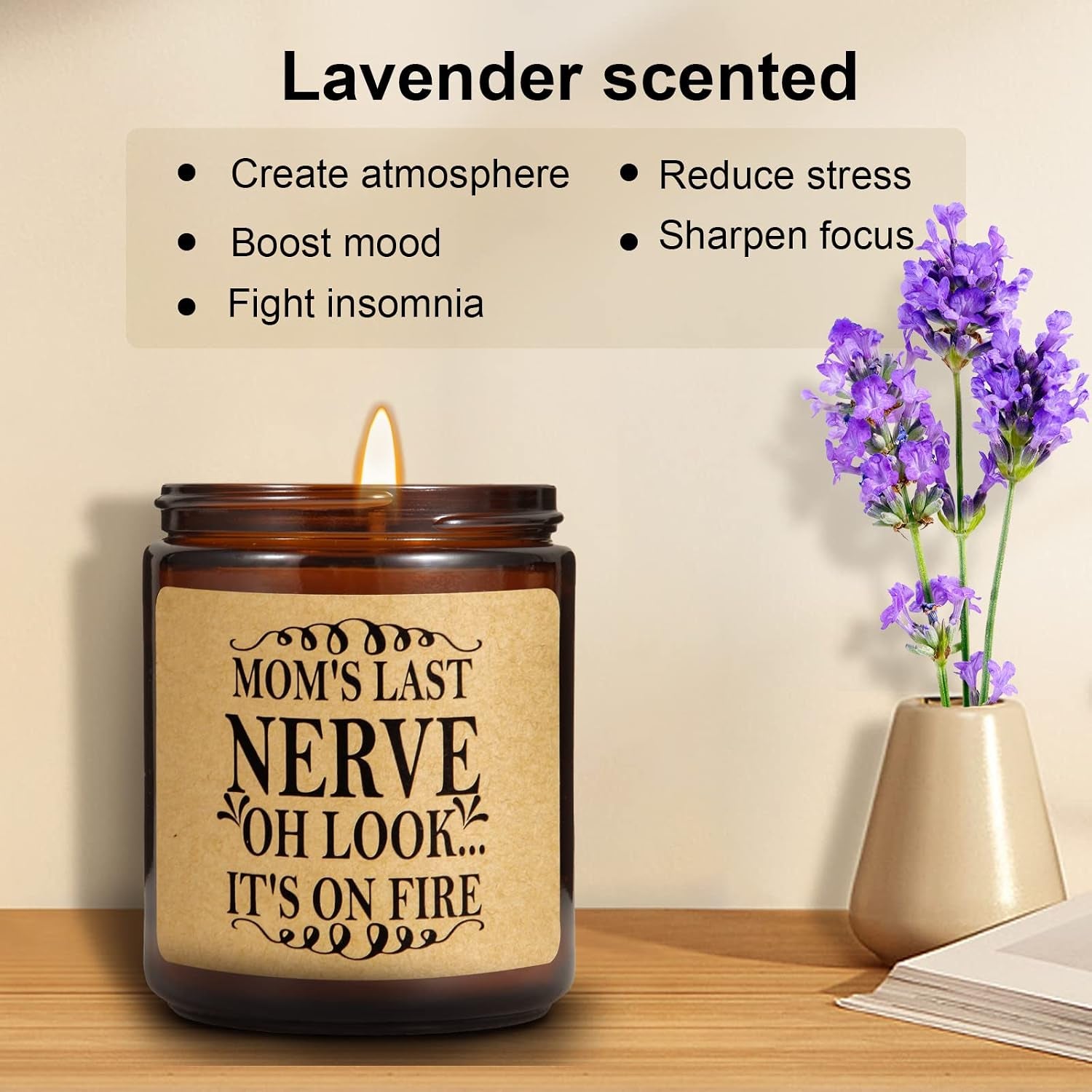 Gifts for Mom from Daughter Son- Mother'S Day Gift - Unique Gifts for Women Mom Stepmom Mother-In-Law Presents, Thank You Gift for Her, Birthday Christmas Thanksgiving Present, Lavender Scented Candle