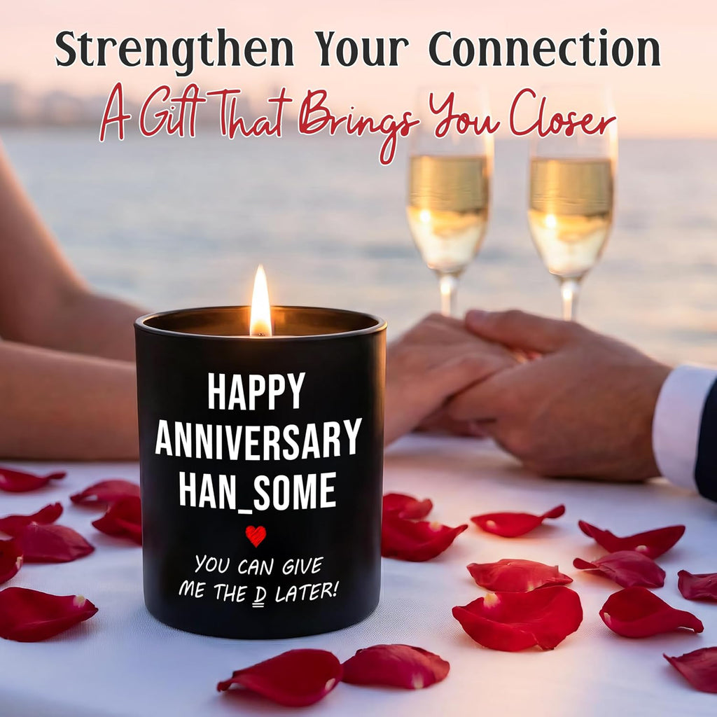 Funny Gifts for Him - Long Lasting Vanilla Lavender Scented Candle 10Oz - 1 Year 10 Year 30Th 50Th Anniversary Wedding Gifts for Men Husband Him Boyfriend from Her Girlfriend Wife