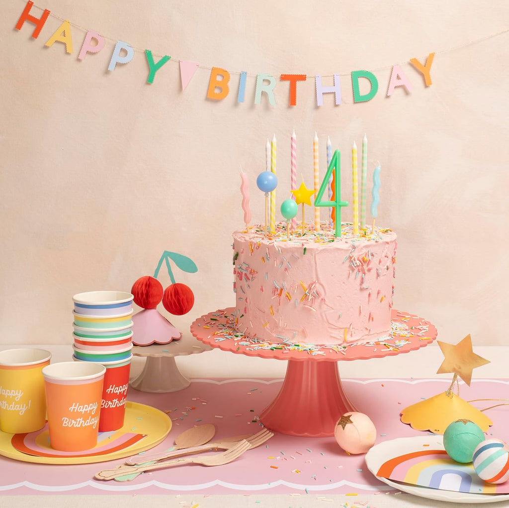 Balloon Candles (Pack of 6), Birthday Cake Candles, 6 Fun Designs & Colors, 4.5" Tall, Unscented