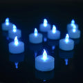LED Tea Lights Candles- 12PACK Blue Flameless Candles Realistic and Bright Flickering Long Lasting 200Hours for Holiday Celebration,Party, Home Decoration,Battery Operated