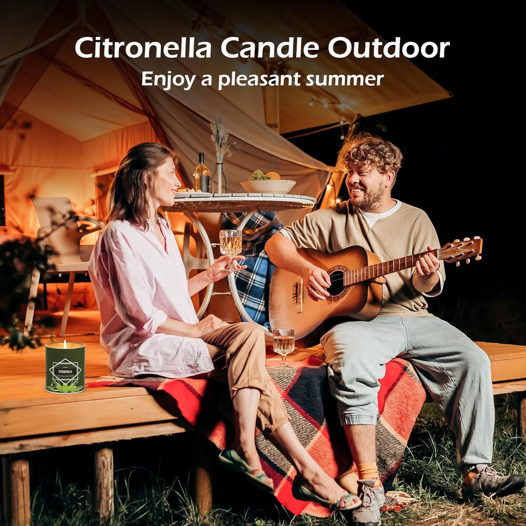 Citronella Candles Outdoor 4-Pack, Total 36Oz Citronella Candles for outside Patio, Camping & Garden, Summer Gifts for Indoor Home Scented, 50-Hour Burn Time, 9 Ounce Each