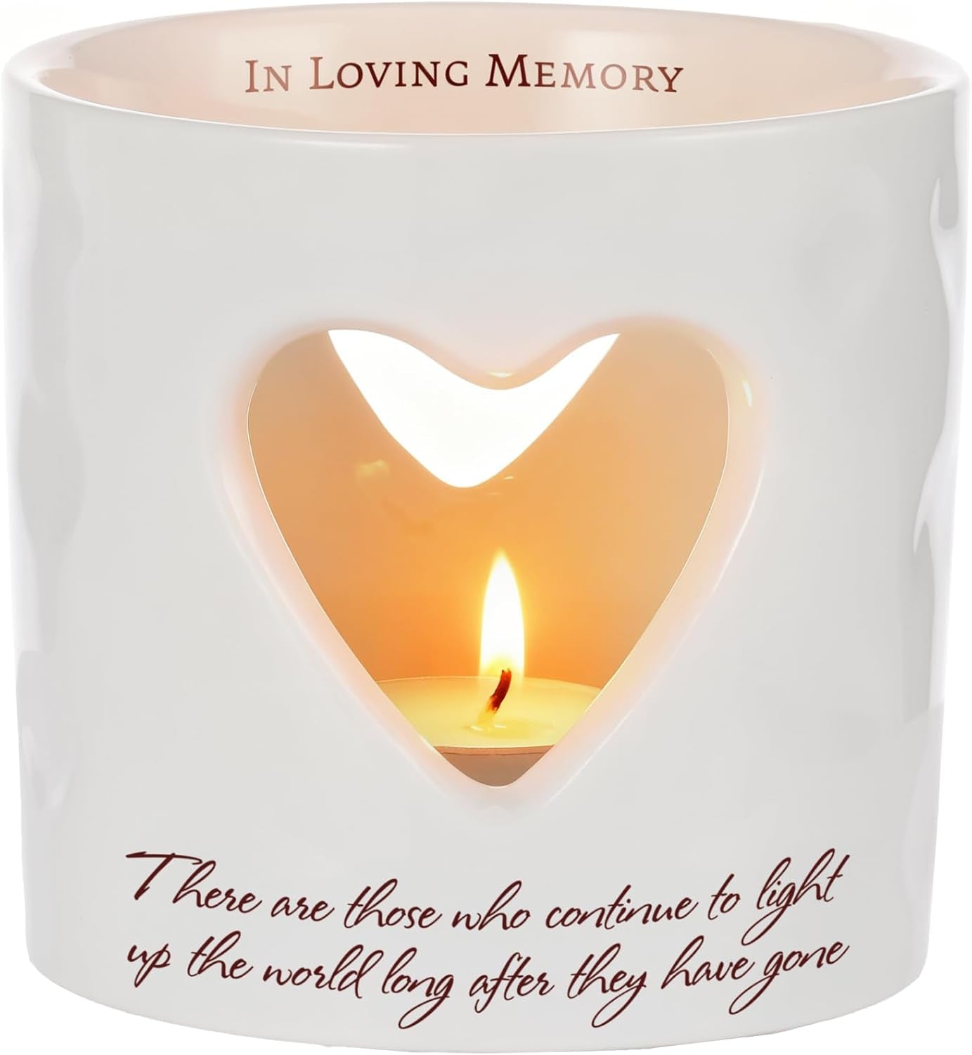 Sympathy Memorial Gifts for Loss of Mom, Dad, or Husband -Ceramic Bereavement Votive Candle Holders Gifts Grief Condolences Gift Funeral Favor in Memory of Loved One (With 10 Tealight Candles)