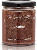 Leather Candle- 6 Oz Jar Candle - up to 40 Hour Burn Time